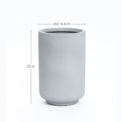 LuxenHome Concrete-Look Planter – Gray Round MgO Pot With Drainage Hole 14 LuxenHome Concrete-Look Planter – Gray Round MgO Pot With Drainage Hole -LuxenHome GUEST d2cf3e4a e29b 4c0b b092 5142f6078083