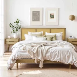 LuxenHome Natural Finish Rubberwood With Rattan Panels Headboard, Queen Brown 15 LuxenHome Natural Finish Rubberwood With Rattan Panels Headboard, Queen Brown -LuxenHome GUEST d32daba5 2cca 4f54 a891 5f4a26a1e10c