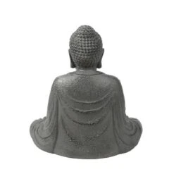 LuxenHome 17" H Gray MgO Meditating Buddha Garden Outdoor Statue -LuxenHome GUEST d36638b4 d88b 43ea 8f88 94d44f352ef4