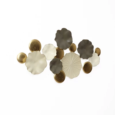 LuxenHome Modern Multi-Color Abstract Metal Wall Art, 45.7" W Contemporary Home Decor Off-White 7 LuxenHome Modern Multi-Color Abstract Metal Wall Art, 45.7" W Contemporary Home Decor Off-White - Image 7