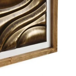 LuxenHome Gold Metal Abstract Wood Framed 20"W X 32" H Wall Decor -LuxenHome GUEST d6034182 e662 4df7 93dc ede308c05e70
