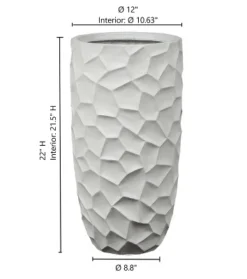 LuxenHome White MgO Geometric Pattern 22" Tall Round Planter 13 LuxenHome White MgO Geometric Pattern 22" Tall Round Planter -LuxenHome GUEST d62abde8 95e0 4cd2 acd2 60da65e178c7