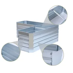 LuxenHome L-Shaped Galvanized Metal Raised Garden Bed -LuxenHome GUEST d6975981 c718 44d2 b8ed 2de44ffd9521