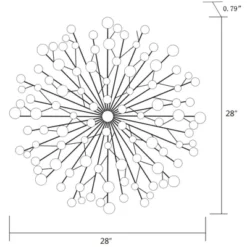 LuxenHome Silver, Black, And Gold Iron Metal Round Abstract Wall Decor 13 LuxenHome Silver, Black, And Gold Iron Metal Round Abstract Wall Decor -LuxenHome GUEST d6d3a90c 7cd7 42b7 afad d7219fad1385