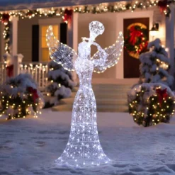 LuxenHome 5Ft Angel Playing Trumpet Outdoor Holiday Decoration With Lights White 15 LuxenHome 5Ft Angel Playing Trumpet Outdoor Holiday Decoration With Lights White -LuxenHome GUEST d8494207 77a6 46ce 9a25 16c20483bd27