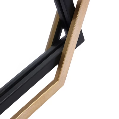 LuxenHome Gold And Black Metal Floating Frame Wall Accent Mirror Vanity Mirror 10 LuxenHome Gold And Black Metal Floating Frame Wall Accent Mirror Vanity Mirror - Image 10