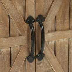 LuxenHome Farmhouse Wood Sliding 2-Door Wall Storage Cabinet -LuxenHome GUEST dce08cc7 0710 4c9d aa0a 011fed07a8c4