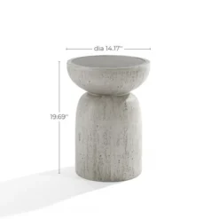 LuxenHome Rustic Outdoor Side Table, 20" Concrete End Tables For Patio,Off White And Gray Weathered Round Table,Decorative Garden Stool Off-White 13 LuxenHome Rustic Outdoor Side Table, 20" Concrete End Tables For Patio,Off White And Gray Weathered Round Table,Decorative Garden Stool Off-White -LuxenHome GUEST dd13e1f7 a92c 4b65 98bf d7d26bd34834