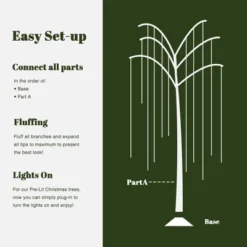 LuxenHome 6Ft White Willow Artificial Tree With 10 Pre-Lit Branches Multicolored 14 LuxenHome 6Ft White Willow Artificial Tree With 10 Pre-Lit Branches Multicolored -LuxenHome GUEST de1d16c9 b463 4408 8179 976335f4f5aa