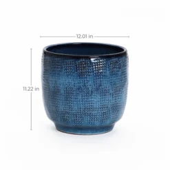 LuxenHome 12-Inch Ocean Blue Ceramic Planter Indoor Outdoor Plant Pot With Drainage Hole And Plug Modern Glazed Round Flower Pot Planter 14 LuxenHome 12-Inch Ocean Blue Ceramic Planter Indoor Outdoor Plant Pot With Drainage Hole And Plug Modern Glazed Round Flower Pot Planter -LuxenHome GUEST de85eb26 7b29 4a02 8cd7 215b30936582
