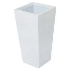 LuxenHome Square Tapered 24.2" Tall Planter White -LuxenHome GUEST deefdca5 3be6 4646 8f98 5bc7d2a634c0
