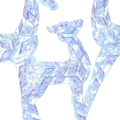 LuxenHome 3-Piece Multi-Color Snowflake Deer Family Outdoor Holiday Decoration With 460 Lights -LuxenHome GUEST df0542cf c11d 4354 ba1e 4f419c5f2391