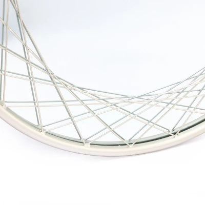 LuxenHome Silver Metal Frame Round Accent Vanity Wall Mirror 6 LuxenHome Silver Metal Frame Round Accent Vanity Wall Mirror - Image 6