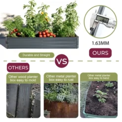 LuxenHome Galvanized Steel Rectangular 6-Ft X 3-Ft Raised Garden Bed Planter, Gray -LuxenHome GUEST e02400b5 97e9 41fa 8078 966110030788