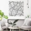 LuxenHome Large Black Abstract Square Metal Wall Decor