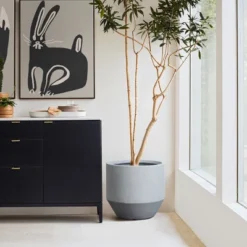 LuxenHome Minimalist Gray Outdoor Planter – Tapered Round MgO Pot With Plug 11 LuxenHome Minimalist Gray Outdoor Planter – Tapered Round MgO Pot With Plug -LuxenHome GUEST e1f55e63 2b39 4049 be49 dcc874693062