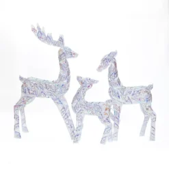 LuxenHome 3-Piece Multi-Color Snowflake Deer Family Outdoor Holiday Decoration With 460 Lights -LuxenHome GUEST e2bb898d 55aa 48d5 893d a35fc75ef96b