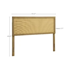 LuxenHome Natural Finish Rubberwood With Rattan Panel Headboard, Queen Brown 14 LuxenHome Natural Finish Rubberwood With Rattan Panel Headboard, Queen Brown -LuxenHome GUEST e2ce5826 05bc 42ff aef7 2ca04101498d