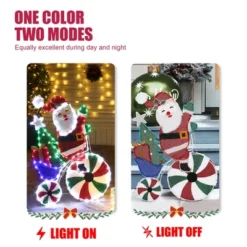 LuxenHome Santa On Peppermint Bike Lighted Holiday Decoration Multi-Color -LuxenHome GUEST e314649f fe86 4e95 8372 2da404bfd9cd