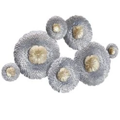 LuxenHome Silver And Gold Flowers Metal Wall Decor 16 LuxenHome Silver And Gold Flowers Metal Wall Decor -LuxenHome GUEST e466070c 1d06 4c0c 81c0 2e4abb694ac9