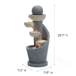 LuxenHome 29" Tall Outdoor Water Fountain With Lights, Resin Cascading Bowl Small Garden Waterfall Indoor And Outdoor Use Gray 15 LuxenHome 29" Tall Outdoor Water Fountain With Lights, Resin Cascading Bowl Small Garden Waterfall Indoor And Outdoor Use Gray -LuxenHome GUEST e46c9336 4a54 4150 a103 c8002582d0ea