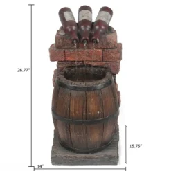 LuxenHome Resin Wine Bottle And Barrel Outdoor Fountain With LED Lights 7 LuxenHome Resin Wine Bottle And Barrel Outdoor Fountain With LED Lights -LuxenHome GUEST e48dc86c c0d8 4cd6 a9a7 6ccfe3232c0b