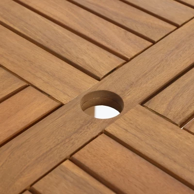 LuxenHome Outdoor Acacia Wood 37-Inch Counter Height 4-Person Dining Table Brown 4 LuxenHome Outdoor Acacia Wood 37-Inch Counter Height 4-Person Dining Table Brown - Image 4