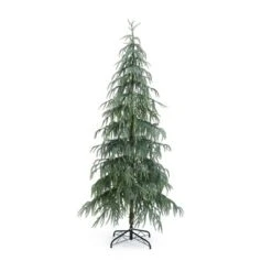 LuxenHome 6.5Ft Pre-Lit Slim Artificial Cedar Christmas Tree With Metal Stand Green 14 LuxenHome 6.5Ft Pre-Lit Slim Artificial Cedar Christmas Tree With Metal Stand Green -LuxenHome GUEST e729f343 c7ed 4ae5 8557 5db537016c88