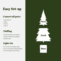 LuxenHome 4Ft Artificial Flocked Fir Christmas Tree Potted With Battery-Operated Lights Green -LuxenHome GUEST e8856b5e 884b 4cc1 a24f 332d79ae6f70