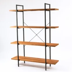 LuxenHome 4-Shelf 66.5" H X 51.2" W Pine Wood Metal Frame Etagere Bookcase. 13 LuxenHome 4-Shelf 66.5" H X 51.2" W Pine Wood Metal Frame Etagere Bookcase. -LuxenHome GUEST e896bbd2 6508 43b5 b55a bb00b8223d55