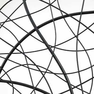 LuxenHome Large Black Abstract Square Metal Wall Decor 4 LuxenHome Large Black Abstract Square Metal Wall Decor - Image 4