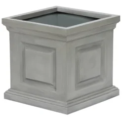 LuxenHome Gray MgO Square Box Flower Pot Planter -LuxenHome GUEST e9733c5e 176e 46a1 be7a edcc7d90fd6e