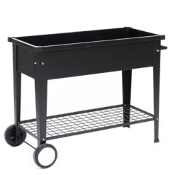 LuxenHome Black Mobile Metal Raised Garden Bed Planter Cart With Legs 9 LuxenHome Black Mobile Metal Raised Garden Bed Planter Cart With Legs -LuxenHome GUEST ea10c873 829b 4653 979e d39568dbe50c