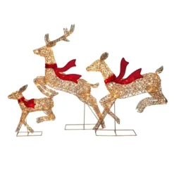 LuxenHome 3-Piece Champagne Gold PET Running Deer Family Outdoor Holiday Decoration With Lights Brown, Red 16 LuxenHome 3-Piece Champagne Gold PET Running Deer Family Outdoor Holiday Decoration With Lights Brown, Red -LuxenHome GUEST ea6f6c85 adde 44e0 a967 a427ce3b2c36