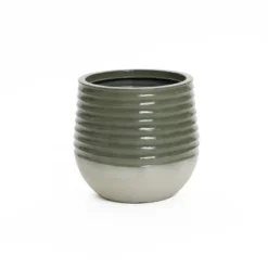 LuxenHome Decorative Resin Planter – Emerald Ribbed Top And Ivory Base With Drainage Hole 17 LuxenHome Decorative Resin Planter – Emerald Ribbed Top And Ivory Base With Drainage Hole -LuxenHome GUEST eab4e1a6 a1e2 491f 849d 33e4bdd16ed5
