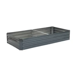 LuxenHome Galvanized Steel Rectangular 6-Ft X 3-Ft Raised Garden Bed Planter, Gray -LuxenHome GUEST eb0c1fc9 dd69 41f6 a251 0e01f78d72ca