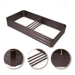 LuxenHome Brown Metal Rectangular 6x3ft Garden Bed -LuxenHome GUEST ebde9cfd 48e7 4a17 955e f7aee888b582