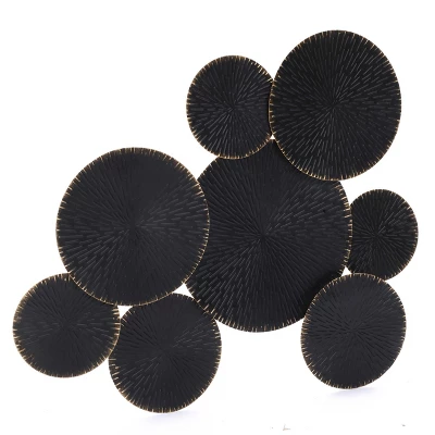 LuxenHome Abstract Black With Gold 43" Wide Metal Wall Art Decor Wall Art Home Decor Ornament Decoration 3 LuxenHome Abstract Black With Gold 43" Wide Metal Wall Art Decor Wall Art Home Decor Ornament Decoration - Image 3