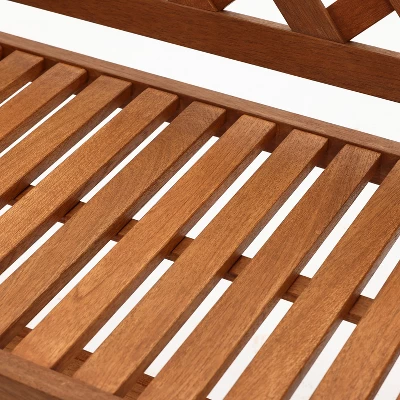 LuxenHome Laguna Solid Wood Outdoor Loveseat Park Bench 9 LuxenHome Laguna Solid Wood Outdoor Loveseat Park Bench - Image 9