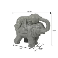 LuxenHome 14.5" Gray MgO Buddha Monk And Elephant Garden Statue 13 LuxenHome 14.5" Gray MgO Buddha Monk And Elephant Garden Statue -LuxenHome GUEST ed9020f0 54ac 4a25 a1c9 9177970022f8