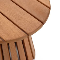 LuxenHome Outdoor Side Table, 17'' Natural Solid Wood Round Accent End Table, Modern Coffee Porch Tables For Indoor Outdoor, Plant Stand Brown -LuxenHome GUEST ee0fe908 699f 4c89 8d16 cf763e92706b