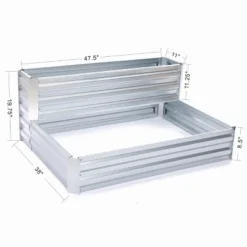 LuxenHome 2-Tier Rectangular Galvanized Steel Raised Garden Bed Planter 15 LuxenHome 2-Tier Rectangular Galvanized Steel Raised Garden Bed Planter -LuxenHome GUEST eee62f54 afa2 4970 839b b0e3713ab762