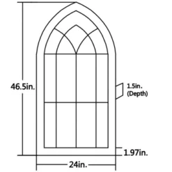 LuxenHome Rustic Wood And Black Metal Arched Window Wall Decor -LuxenHome GUEST eef5f371 7509 4dfe adc4 696ccf96830a