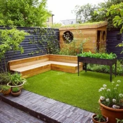 LuxenHome 50" W Brown Metal Rectangular Raised Garden Planter -LuxenHome GUEST ef3822b5 8eeb 430c b1eb 6abb03a38cd2