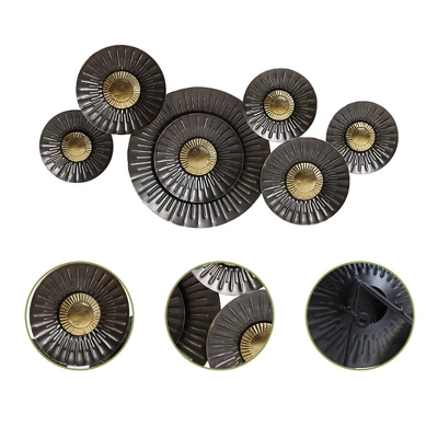 LuxenHome 41.3" W Brown And Gold Metal Abstract Flower Wall Decor 4 LuxenHome 41.3" W Brown And Gold Metal Abstract Flower Wall Decor - Image 4