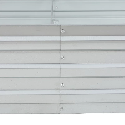 LuxenHome 6ft Rectangular Galvanized Metal Raised Garden Bed Silver 7 LuxenHome 6ft Rectangular Galvanized Metal Raised Garden Bed Silver - Image 7