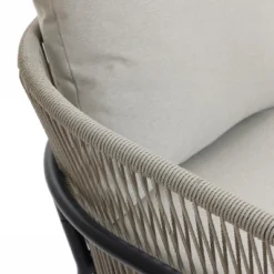 LuxenHome Outdoor Aluminum With PE Rope Loveseat Sofa With Cushions And Coffee Table Set -LuxenHome GUEST f030b24b 46a8 4fb4 9507 99c7cfcbe06c