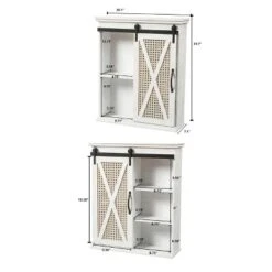 LuxenHome Sliding Door White MDF Wood Wall Cabinet -LuxenHome GUEST f0e423fd 8b22 4f92 98cf 03c0ff77239f