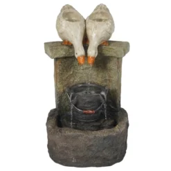 LuxenHome Farmhouse Ducks Outdoor Resin Fountain With Lights Brown 13 LuxenHome Farmhouse Ducks Outdoor Resin Fountain With Lights Brown -LuxenHome GUEST f24b57d4 225f 4c8d 8f50 f73db93c2f0c