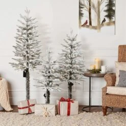 LuxenHome 3-Piece Holiday Artificial Tree Sets With Lights And Flat Stand Green -LuxenHome GUEST f25a8af5 4163 4179 96ec 39c71b6d5025